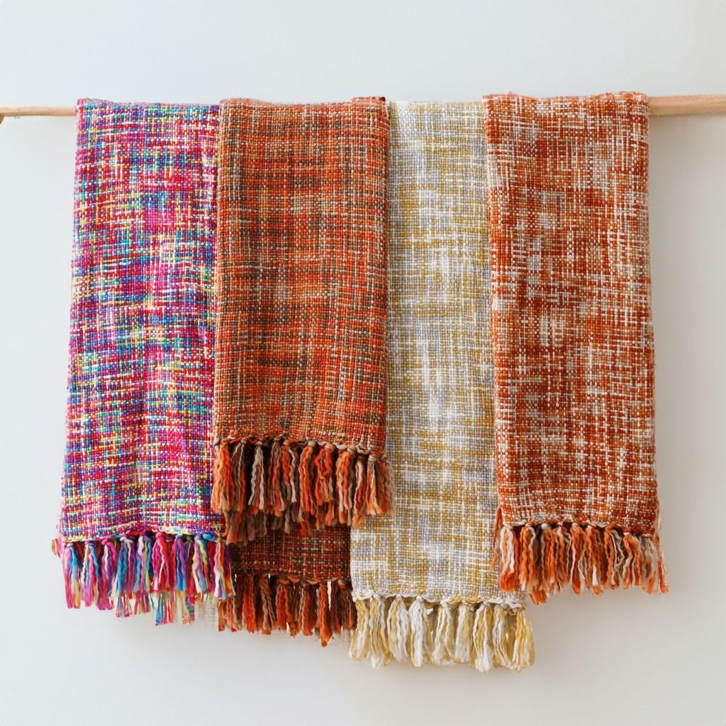 Soft And Luxurious Acrylic Sofa Throw Blanket In Vibrant Floral And Orange Colors