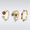 Women's Retro Tiger Eye Stone Open Ring Alloy Jewelry Set