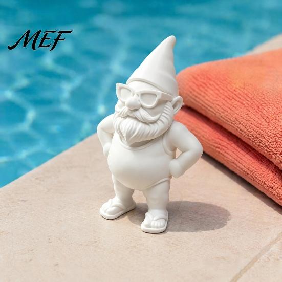Creative Holiday Gifts for Friends 3D Printed Beach Gnome Statue with Swimsuit Sunglasses, Waterproof Decorative Durable Fade Resistant Decorations