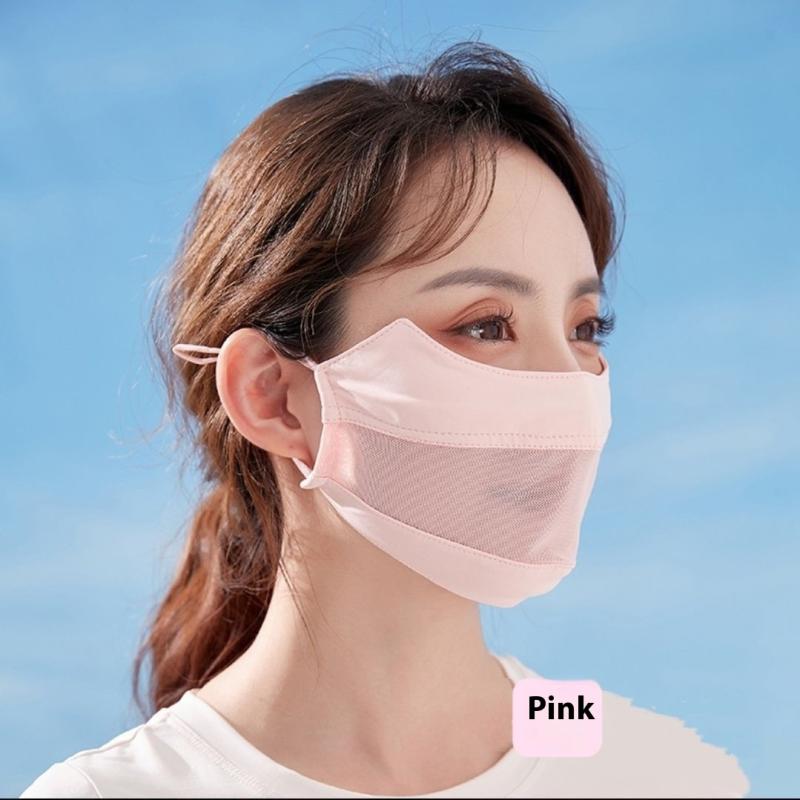 Mesh Ice Silk Face Scarf Elastic Solid Color Uv Protection Anti-Uv Face Cover Face Mask Face Scarves Sunscreen Veil Fishing