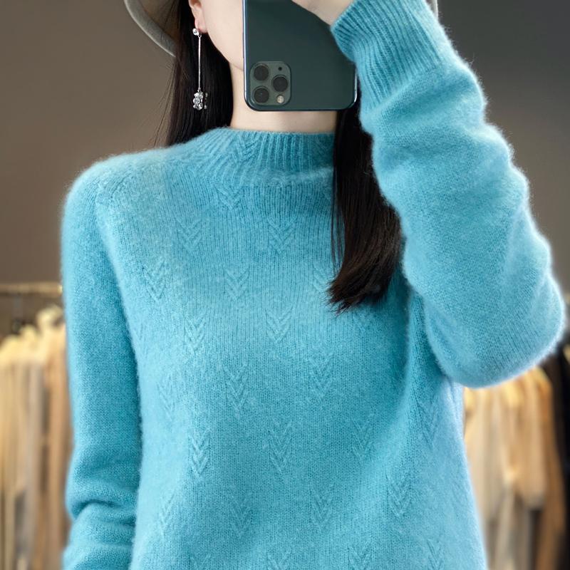 Dámský kašmírový svetr Kašmír Qinghe 30% kašmír 70% vlna podzimní a zimní pulovr hřejivý a módní