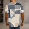 Herren Plus Size Rundhals Kurzarm Geometrisch Bedrucktes Lässiges T-Shirt