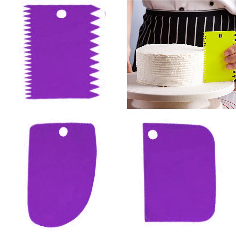 1pc/3PCS Dough Cake Cutter Slicer Spatula for Cake Cream Scraper Pasty Cutters Scraper Irregular Straight Arc Tooth Edge DIY