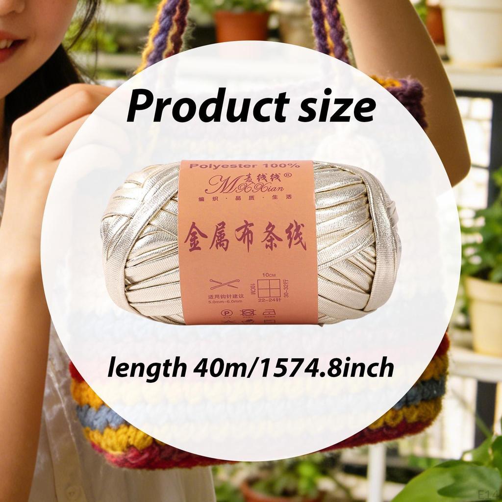 Metallic Shiny Yarn Crochet Bulky T Shirt for Headband Pillow DIY Craft