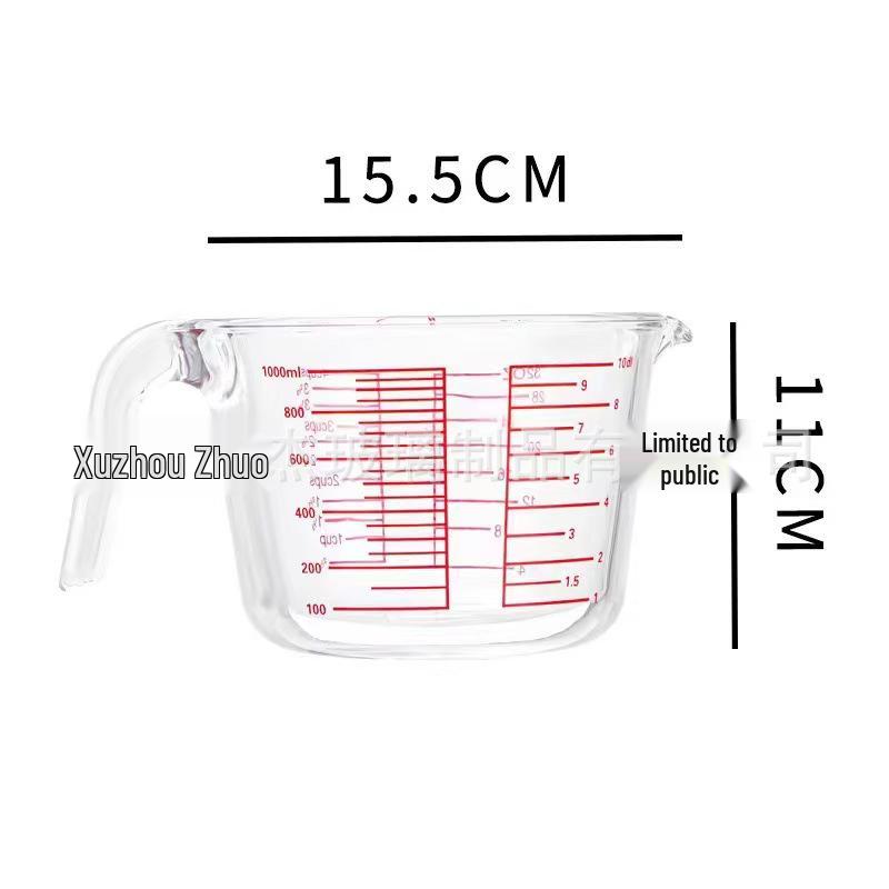 Heat-Resistant Glass Measuring Cup for Microwave Baking - Large Capacity with Scale