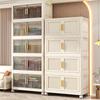 Folding Multi-Layer Plastic Storage Cabinet for Bedroom & Living Room