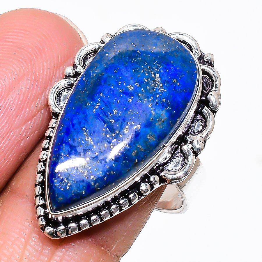 

Натуральний камінь Лазурит Срібло 925 проби Ювелірна каблучка Розмір 10 AR-16583