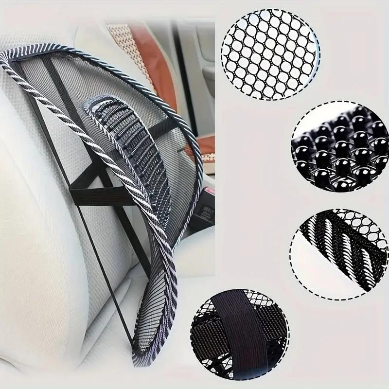 Mesh Lumbar Support for Car Seat - Ergonomic Back Brace with Massage Beads,Chair Cushion for Home Office Comfor