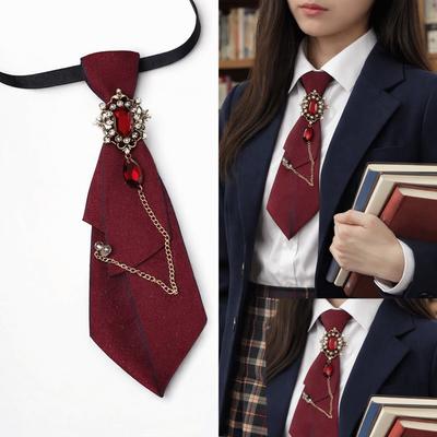 Metal Chain Bow Tie Adjustable Womens Tie New Chain Necktie  School