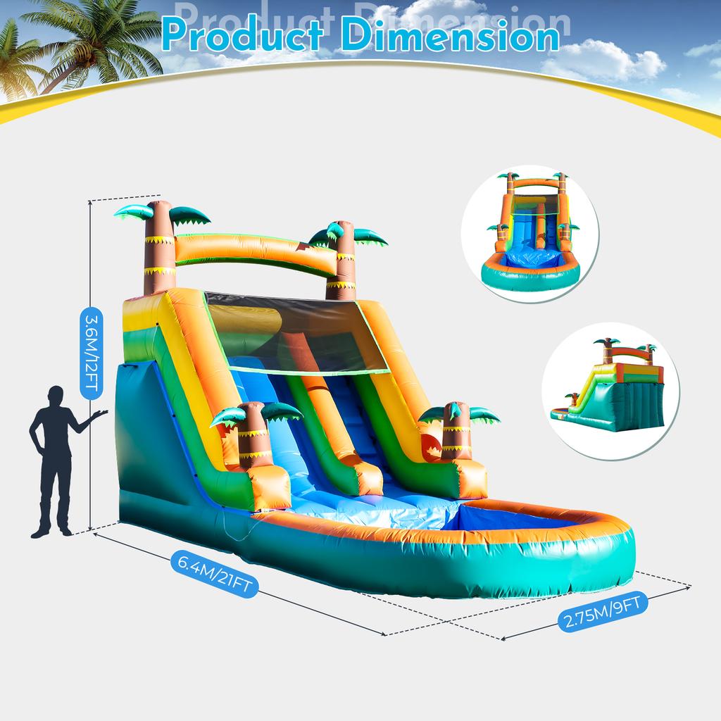 Commercial PVC Outdoor Backyard Adult Kids Party Game Inflatable Water Slides with Blower