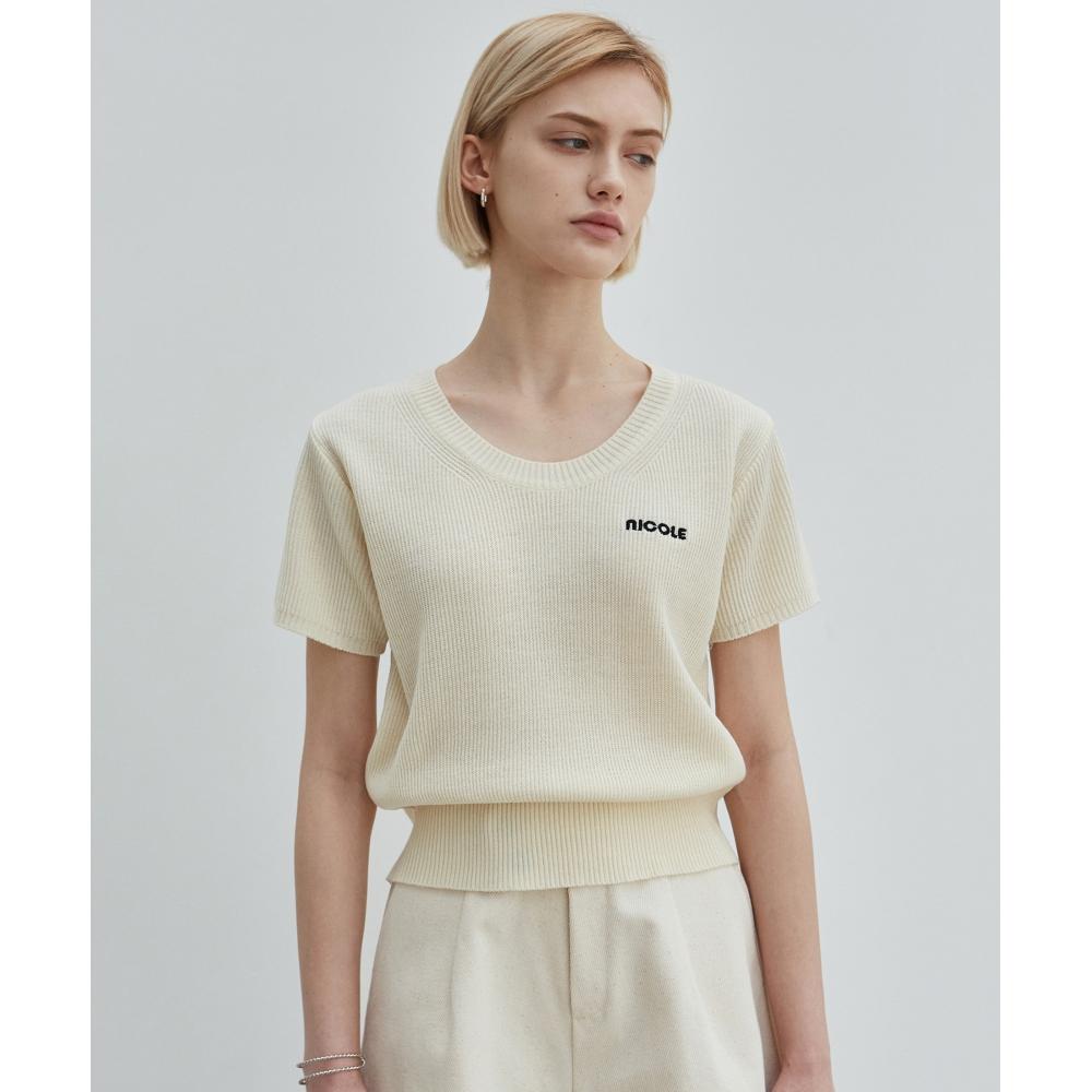 

NICKNICOLE NICOLE MINIMAL KNIT TOPCREAM
