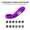 Time Delay Vibrating Ring with Massager Brush Silicone Sex Toys Quiet USB Charged Penis Vibrator Rings 12 Speeds