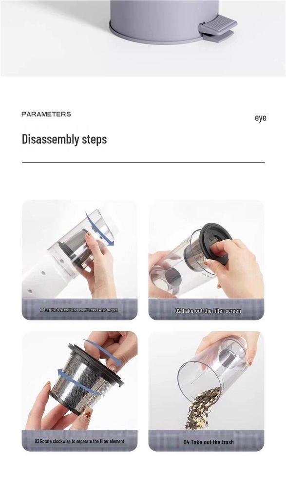 Compact Wireless Vacuum Cleaner: High Suction, Quiet, Handheld, Ideal for Home, Car, Pet Hair, Dust Mites Removal