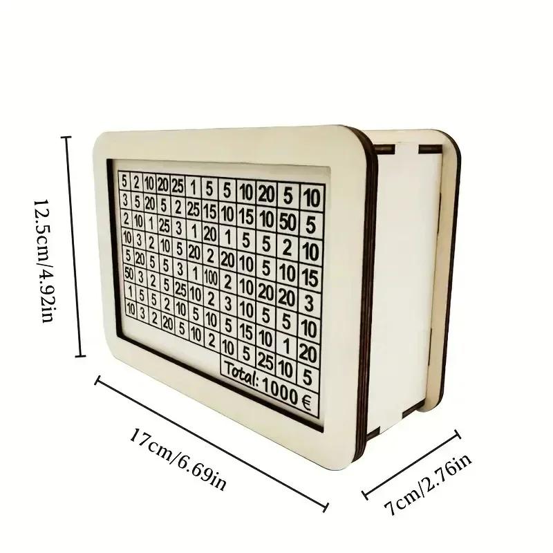 Sparbössa, Spargris, Träsparbössa, Återanvändbar sparbössa med sparmål och siffror att kryssa för hjälper till med sparvanan