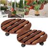 Wood Thick Movable Flower Stand Flower Holder Bonsai Flower Pot Tray Roller Base Stand With Universal Wheels Flowers Pot Base