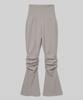 CHICKS Unfold Shirred Bootcut Pants Light Grey