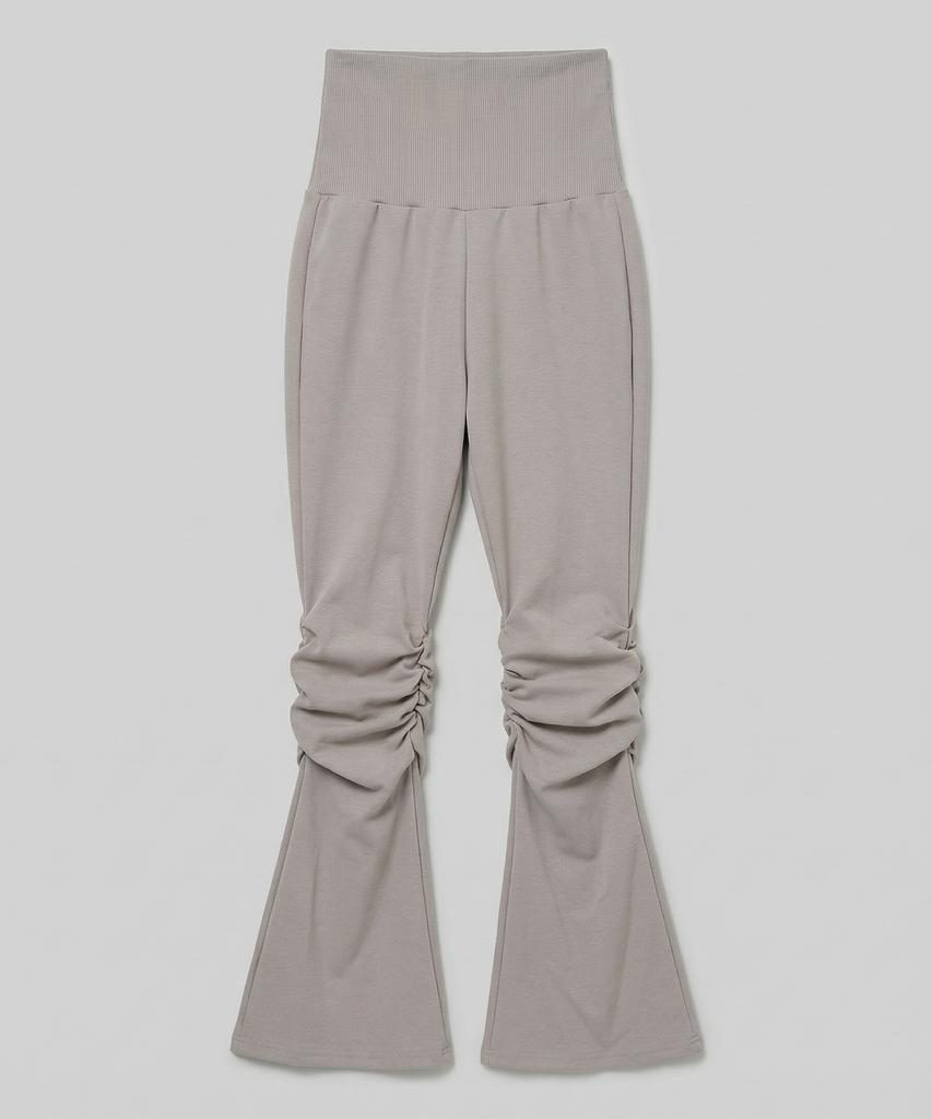 CHICKS Unfold Shirred Bootcut Pants Light Grey