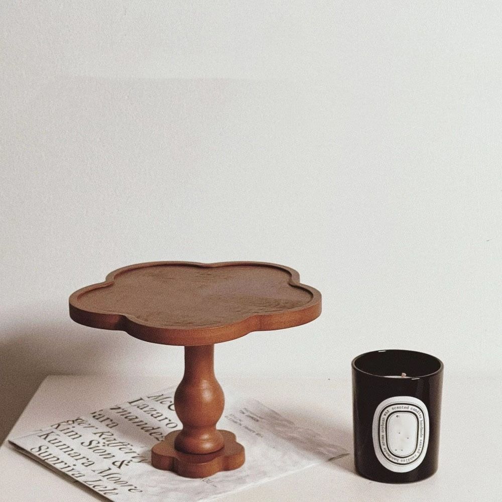 Vintage Dessert Tall Tray Wood Kitchen Coaster Creative Storage Tray  Photo Props Decor