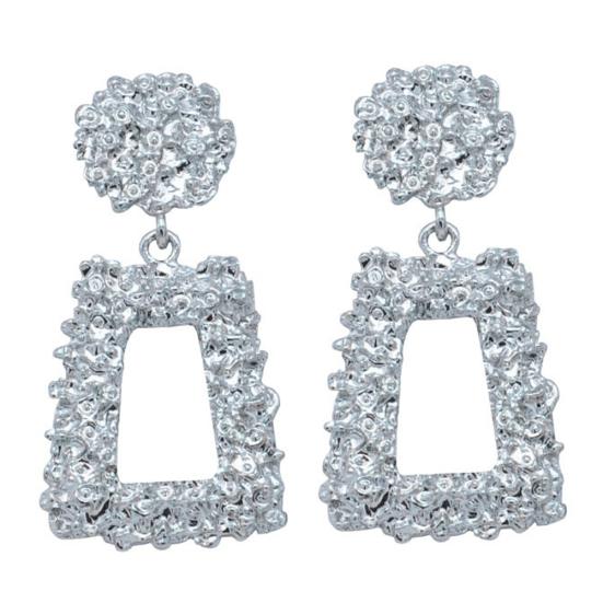 

Женские геометрические нерегулярные выпуклости с текстурой, серьги-гвоздики, висячие серьги, ювелирные изделия, подарок серебряный