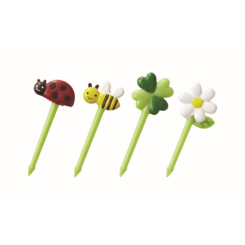 Torune Character Bento Picks, Honey & Flower Picks, Set of 16, ABS