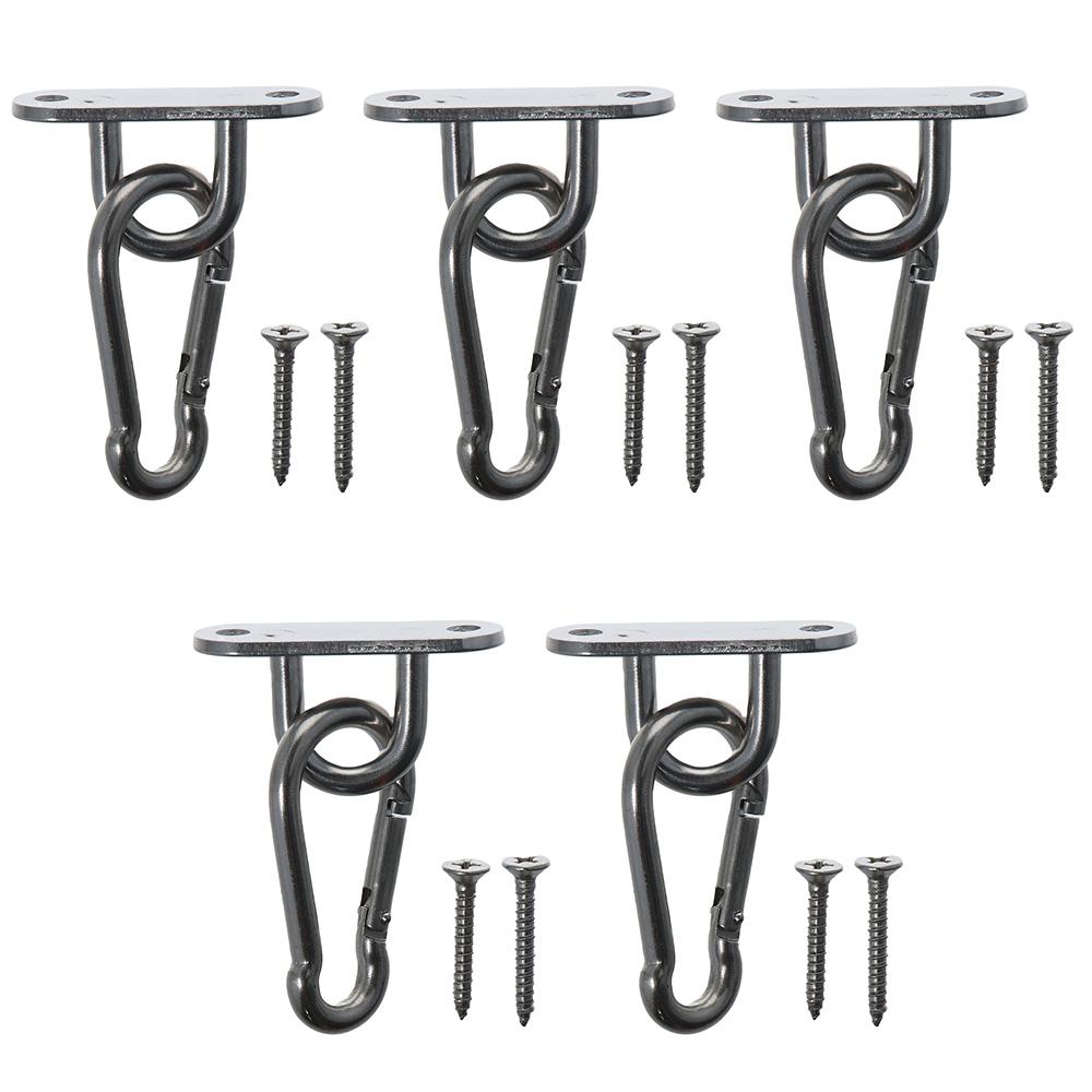 1/5Set Mount Hook Heavy Duty Pad Mount Pad Eye Plate Snap Hook Stainless Steel U Hooks