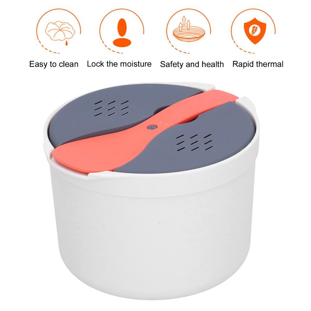 PP Material Rice Steamer Pot 2L Microwave Cookware Set Rice Cooker Steamer  For Cooking Vegetables