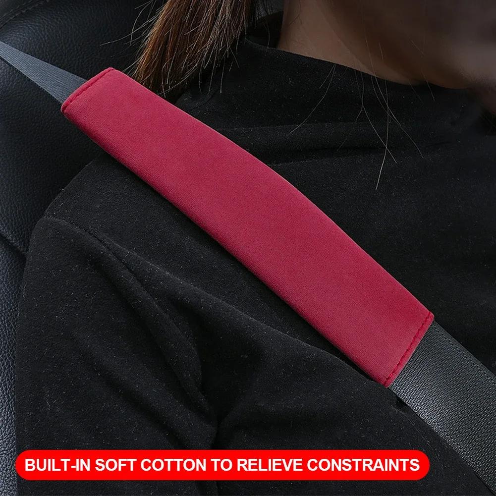 Comfortable Auto Seat Belt Cover Leather Suede Car Seat Belt Shoulder Cover Car Styling Interior Seat Belt Cover Accessories