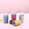 Unique Wine Cups Mini Mugs Stainless Steel Wine Cups Shot Glasses with Straw Perfect for Picnics Wine Tastings and Party