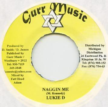 

7inch Record LUKIE D - Naggin Me NONE Gurr Music Jamaica Reggae, Ska & Dub Used