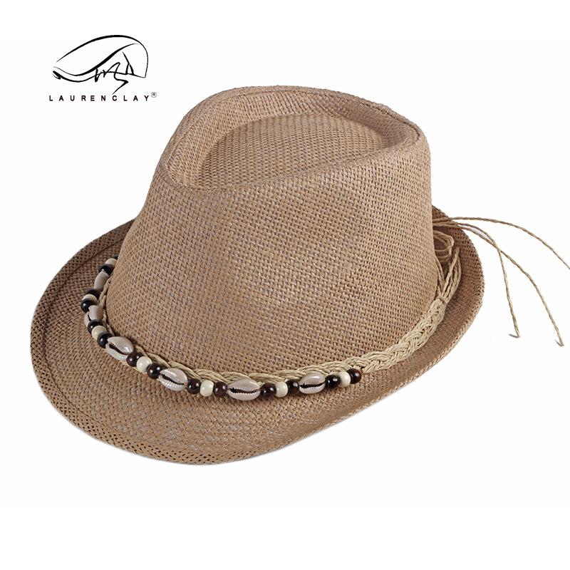 Summer sunshade sunscreen topper hat women's simple casual beach hat men's jazz hat straw woven handmade straw hat