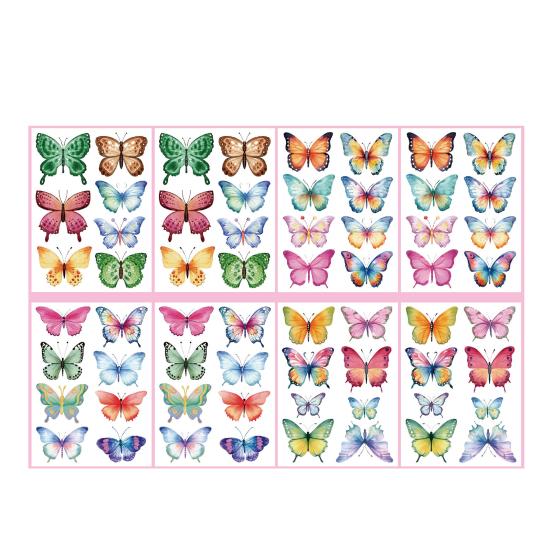 8 Sheets Watercolor Butterfly Wall Decals Peel And Stick 2D Butterfly