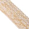 Perline di Cristallo Sfaccettate da 4 6 8mm Vetro Bianco Semi Ambra Perline Distanziatrici Sfuse Per la Realizzazione di Gioielli Braccialetti Fai-da-te Accessori per Collane