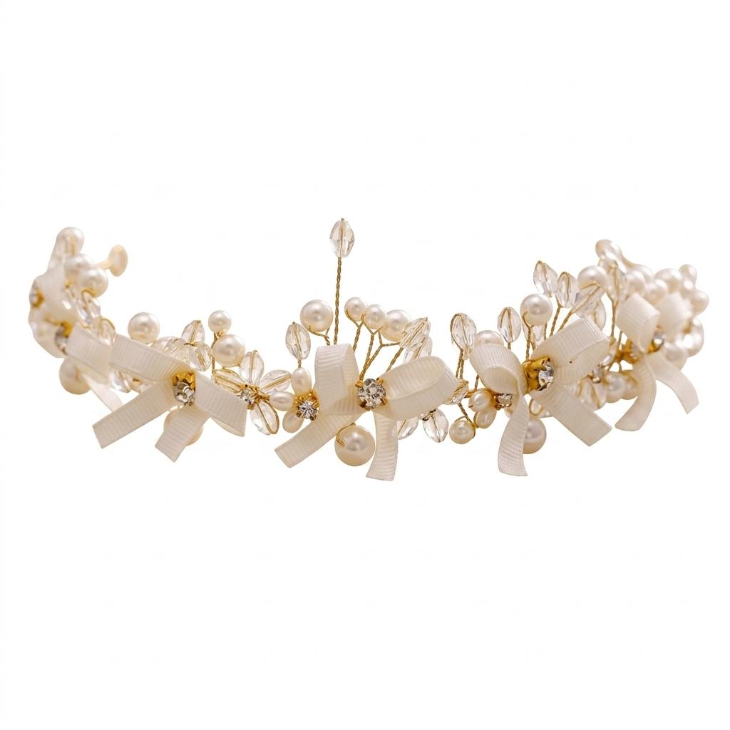 Bridal Crystal Beaded Headband Hand-made Hair Accessories For Chinese Wedding Ceremony