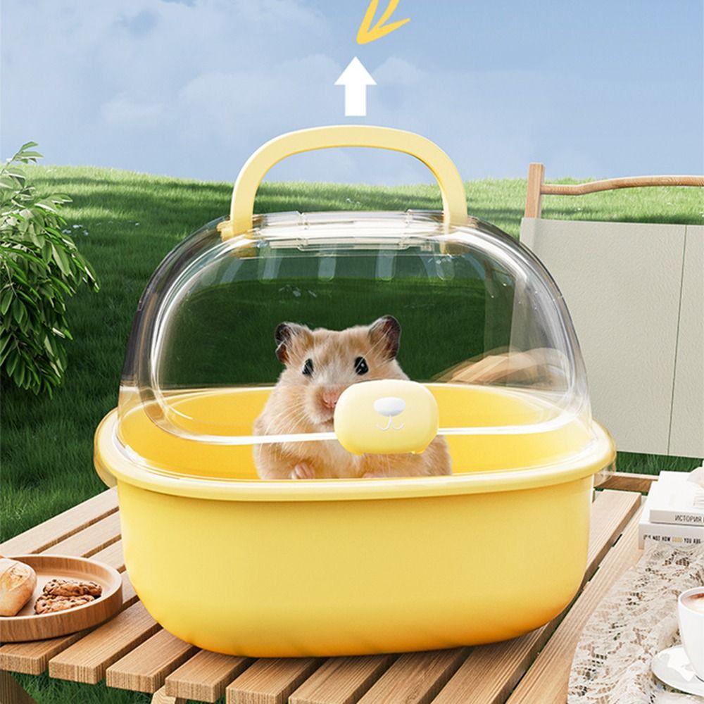 Portable Hamster Travel Carrier Breathable Small Pet Carrying Box Hedgehog