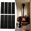 8pcs Self-Adhesive Fireplace End Tape 10*2.5cm Glass Fabric Tape Heat Resistant Sealing Cord End Fireplace Accessories