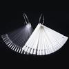 50pcs/set Color Card False Nail Tips Fan Transparent White Pink Fake Nail Tips Nails Art Practice Display Design Tools Nails Art
