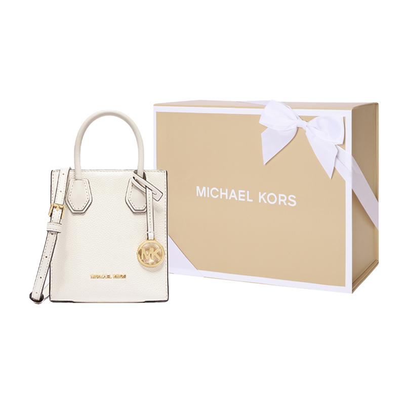 New MICHAEL KORS Mercer Artificial Leather Handbag, Trunk Bag, Crossbody Bag, Shoulder Bag Mini Women's Cream White 35S1GM9T0L-289