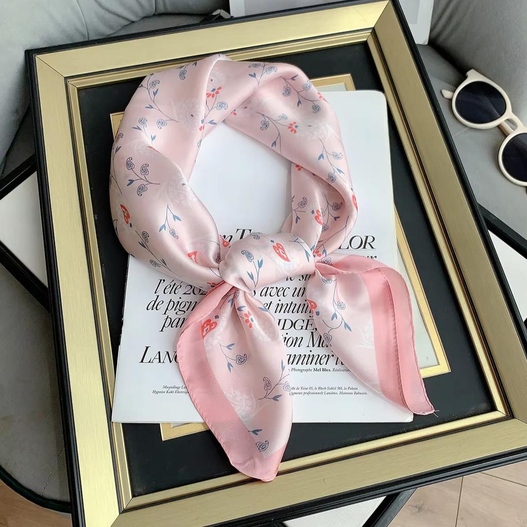 New Silk Square Scarf Women Retro Paisley Cashew Print Neckerchief Female Foulard Head Hijab Hairband Soft Neck Bag Ribbon Satin