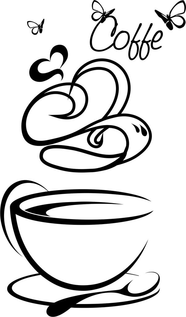 Naklejki do kuchni naklejka filiżanki kawa coffee serca 100 x 50 cm g250