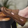 Summer Men's Leather Sandals Handmade Breathable Beach Shoes