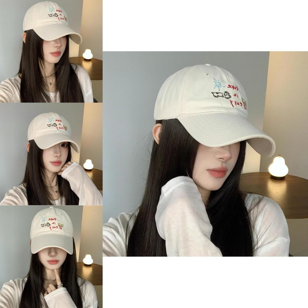 Cotton Coconut Tree Puppy Pattern Embroidery Sun Hat For Women Summer Wide Brim Casual Fashion Accessory