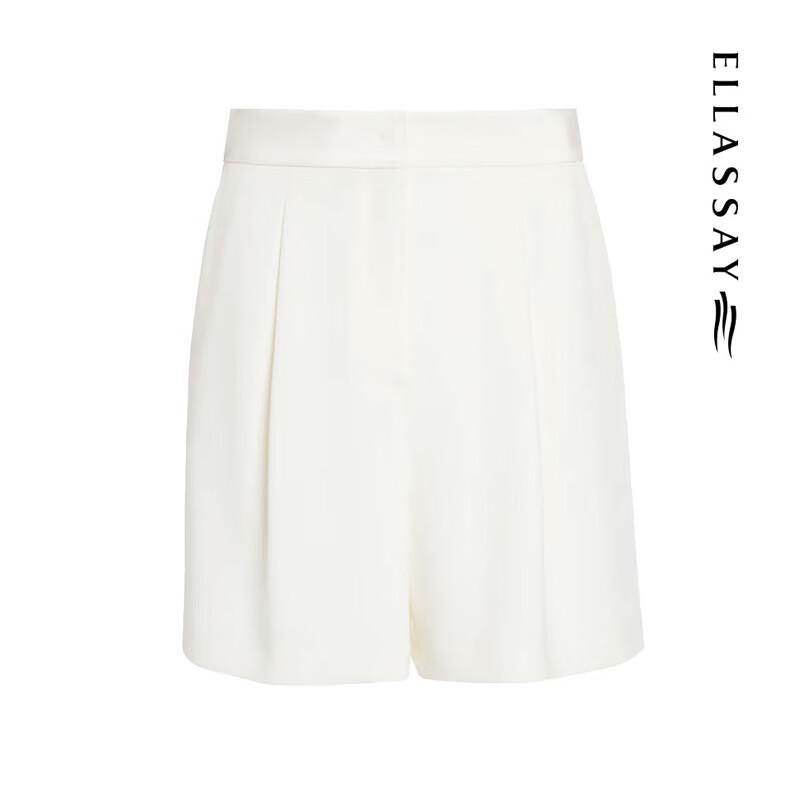 ELLASSAY Women's Silk High-Waist Broad-Leg Shorts