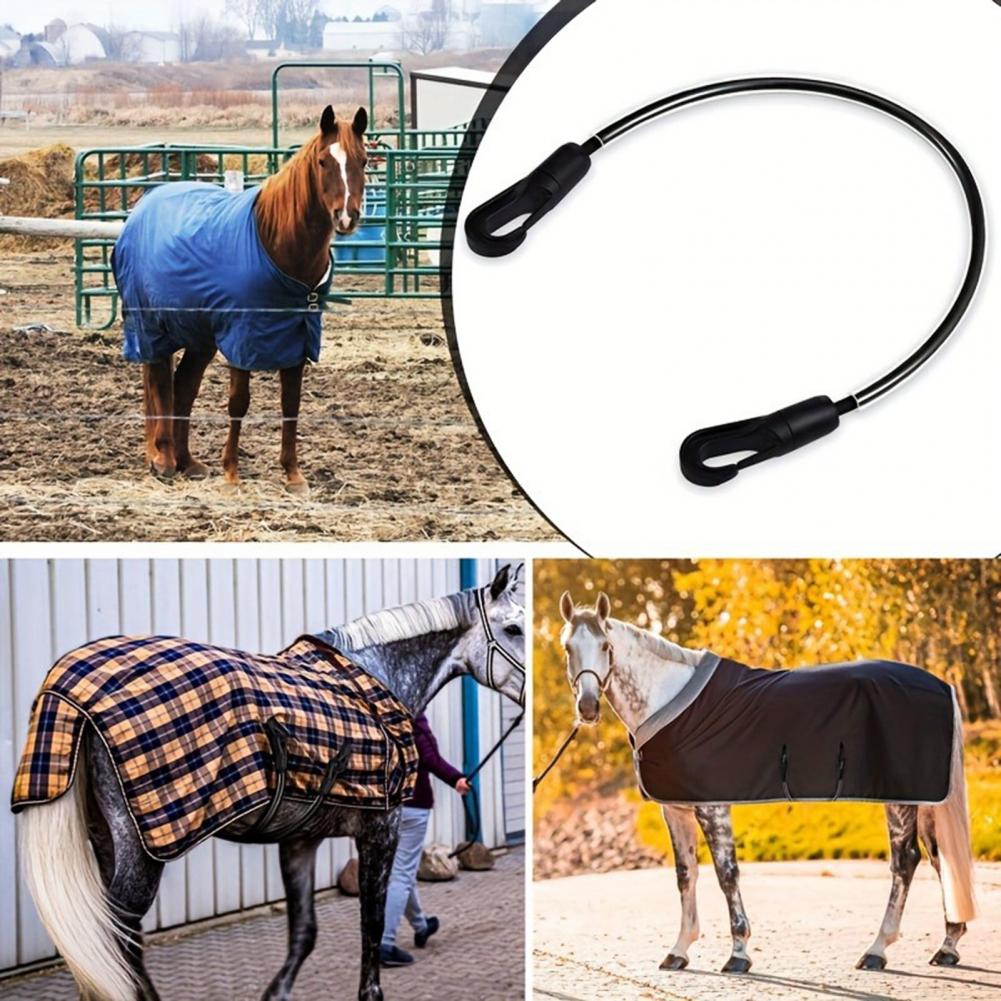 Adjustable Elastic Horse Blanket Strap 21-28 Inches Breathable Nylon Leg Strap for Safe Riding