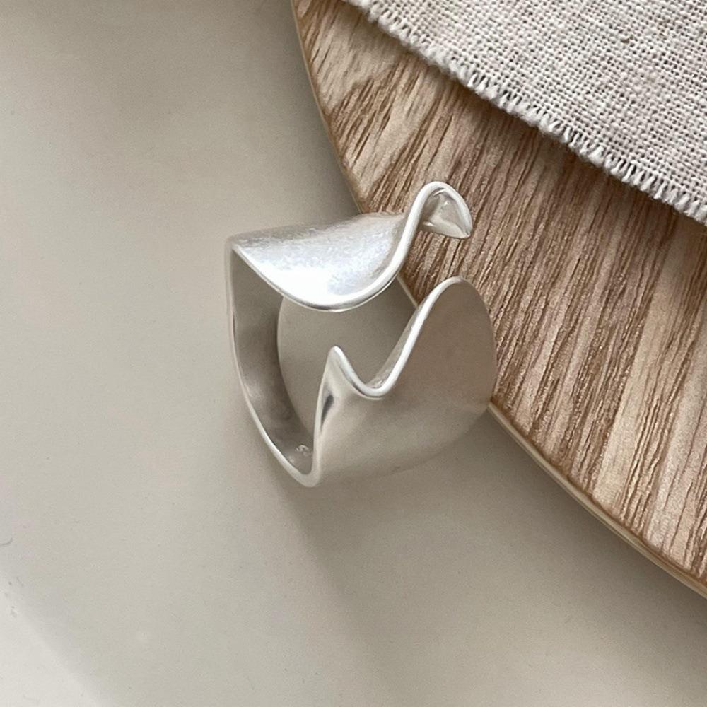 Brushed Plain Ring, Female Niche Light Luxury, High Sense, Irregular Index Finger Ring, Can't Lose Color, Ring Tide