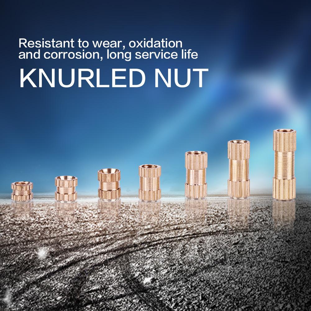 210pcs M3 Brass Cylinder Knurled Threaded Round Insert Embedded Nuts
