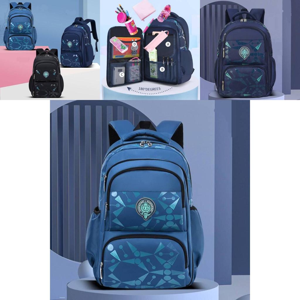 Trendy Korean Style Casual Children's Backpack For Grade 1 To 6 Lightweight Nylon School Bag