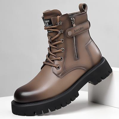 Mode herrenmode desert boots echte lederschuhe im freien cowboy werkzeug arbeit boot hübscher plattform knöchel botas frühling herbst