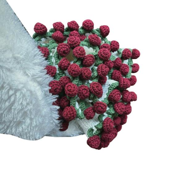 Crochet Rose Bouquet Blanket Handmade Rose Bouquet Throw Blanket Crocheted Roses Bouquet Sofa Blanket for Bed Decor Romantic Gift