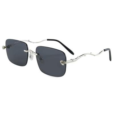 Square Rimless Women Sunglasses UV Protection Lightweight Stylish for Outdoor Travel Men Women