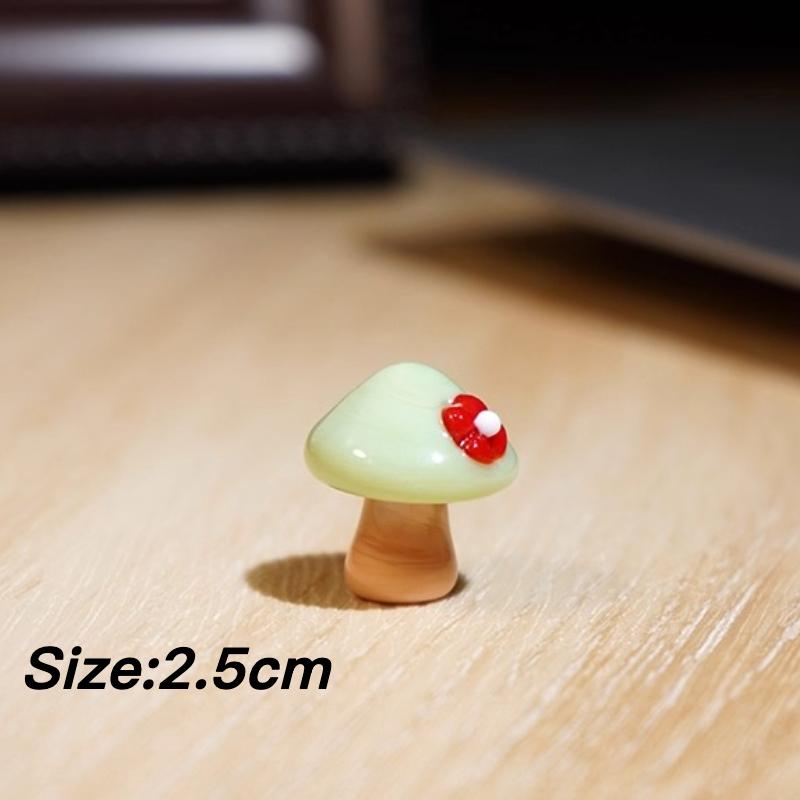 Mushroom Family Handmade Glass Ornaments Cute Mushroom Glaze Figurine Mini Car Decorations Creative Holiday Gifts Wholesales New